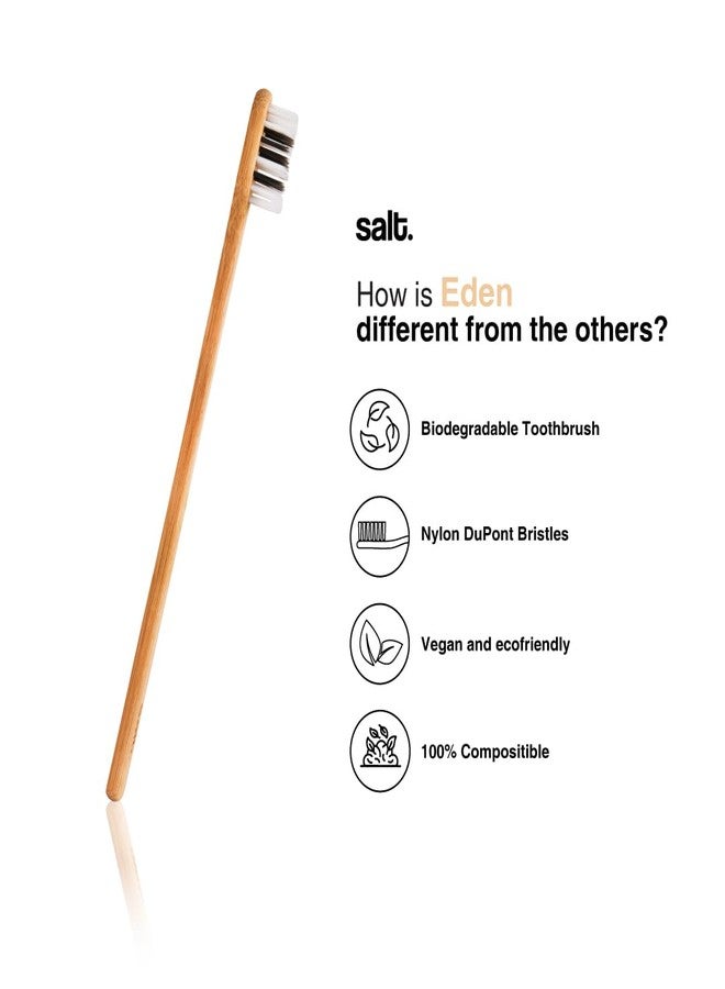 Salt. Oral Care Cinnamint Toothpaste (100g) - Diabetic Friendly + Squeezer Key + Eden Bamboo Toothbrush - Eco-Friendly & Biodegradable - Complete Oral Care Combo - Image 4